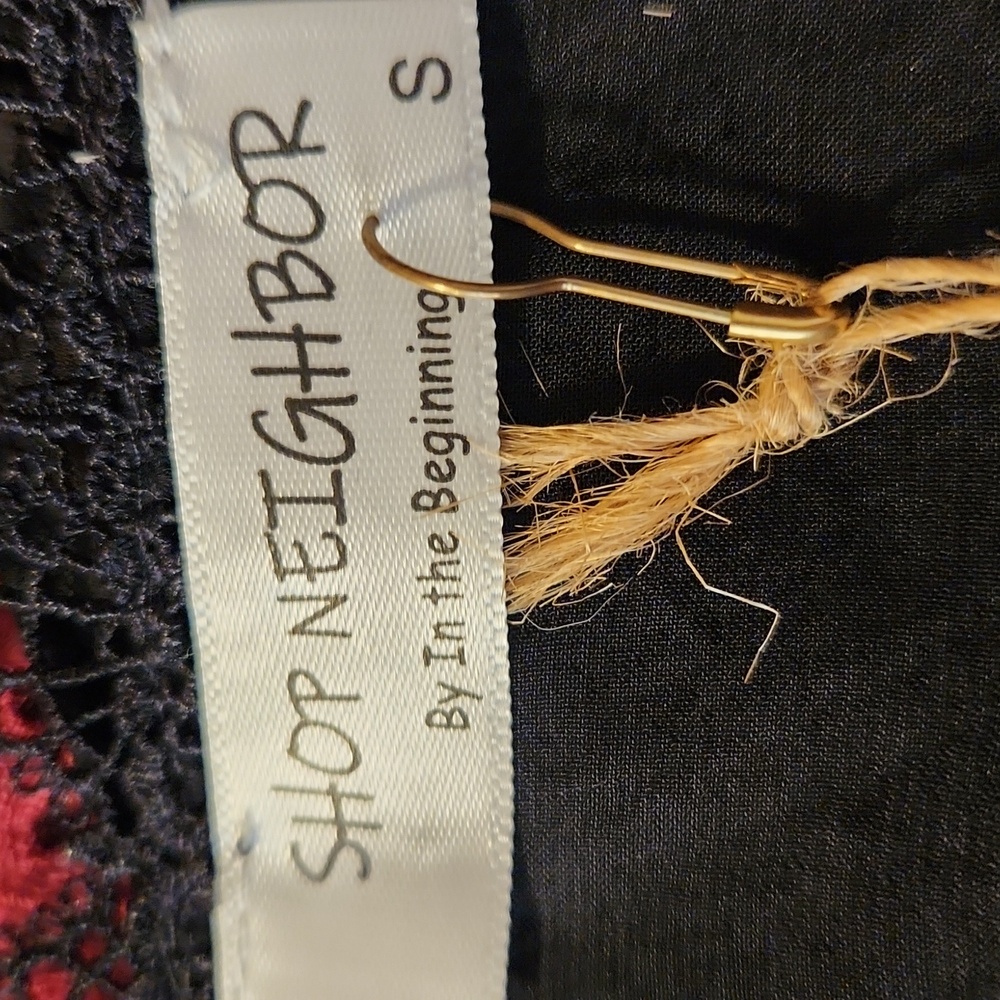 Shop Neighbor Black Peasant Blouse Size S NWT - Picture 8 of 11